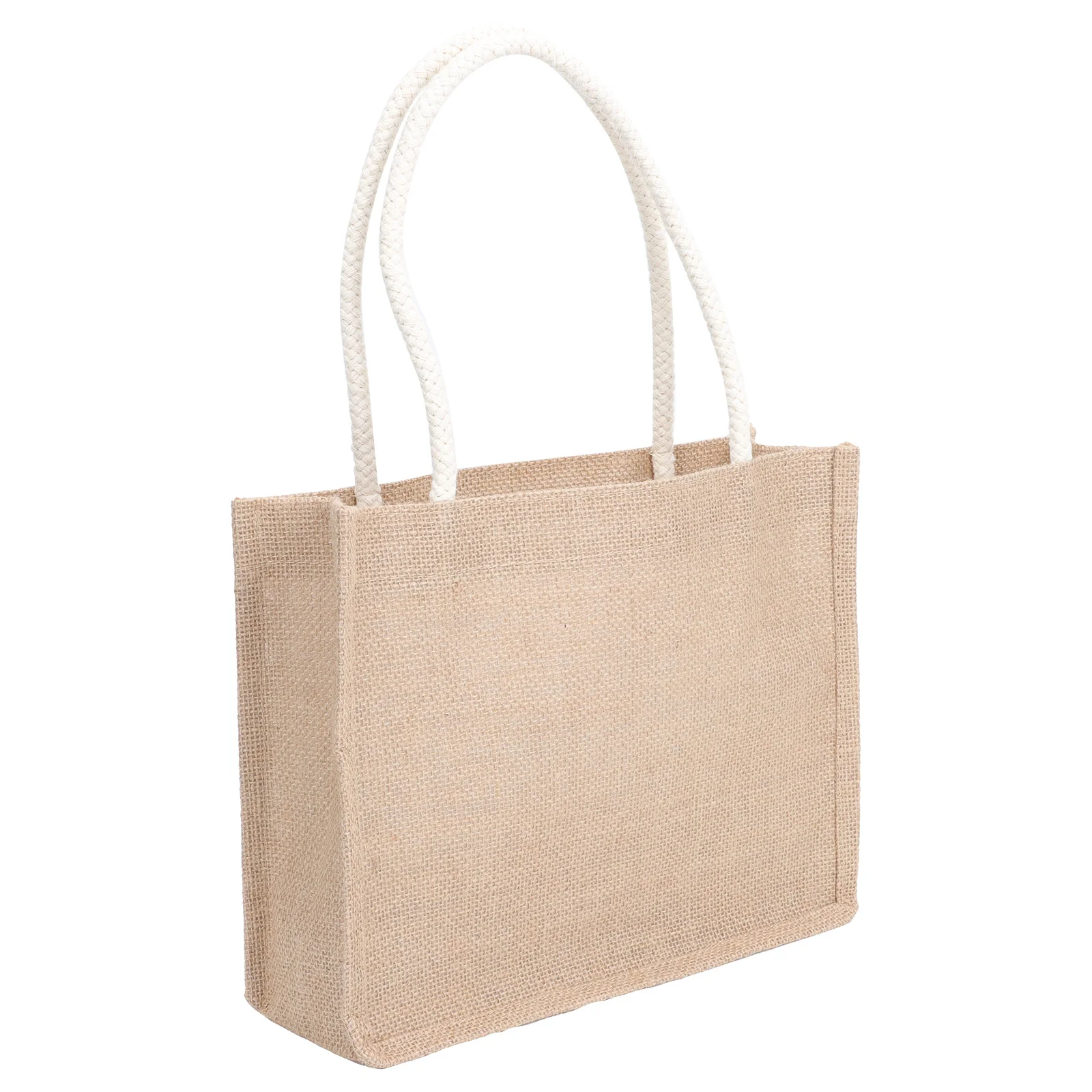 

1Pcs Retro Jute Shopping Bag Tote Bag for Shopping Lunch Book Use Reusable Lightweight Practical Gift