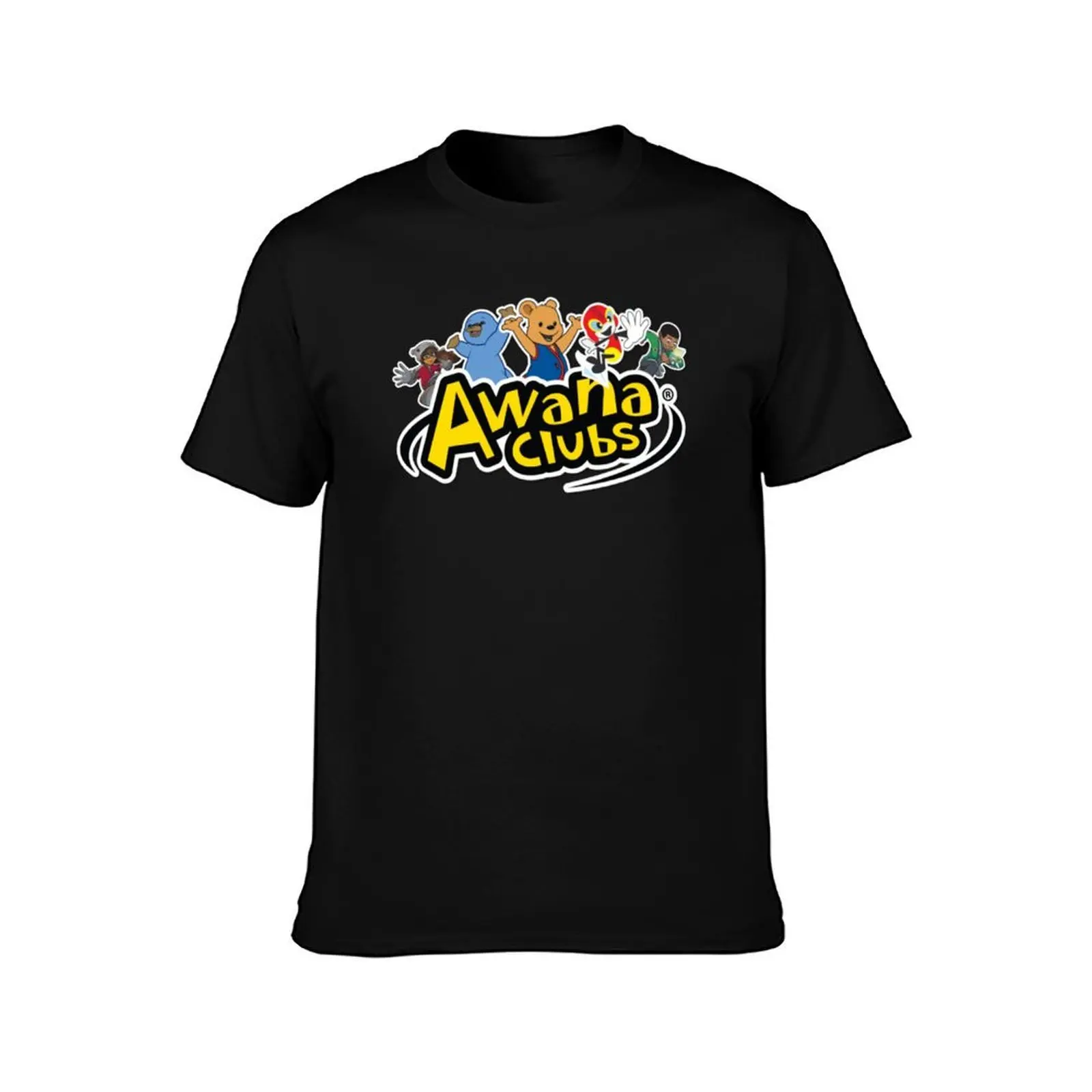 Awana Clubs Official T-Shirt, Summer Casual Cotton Tee, Oversized Streetwear Tops, Vintage Graphic Print, Loose Fit Short Sleeve