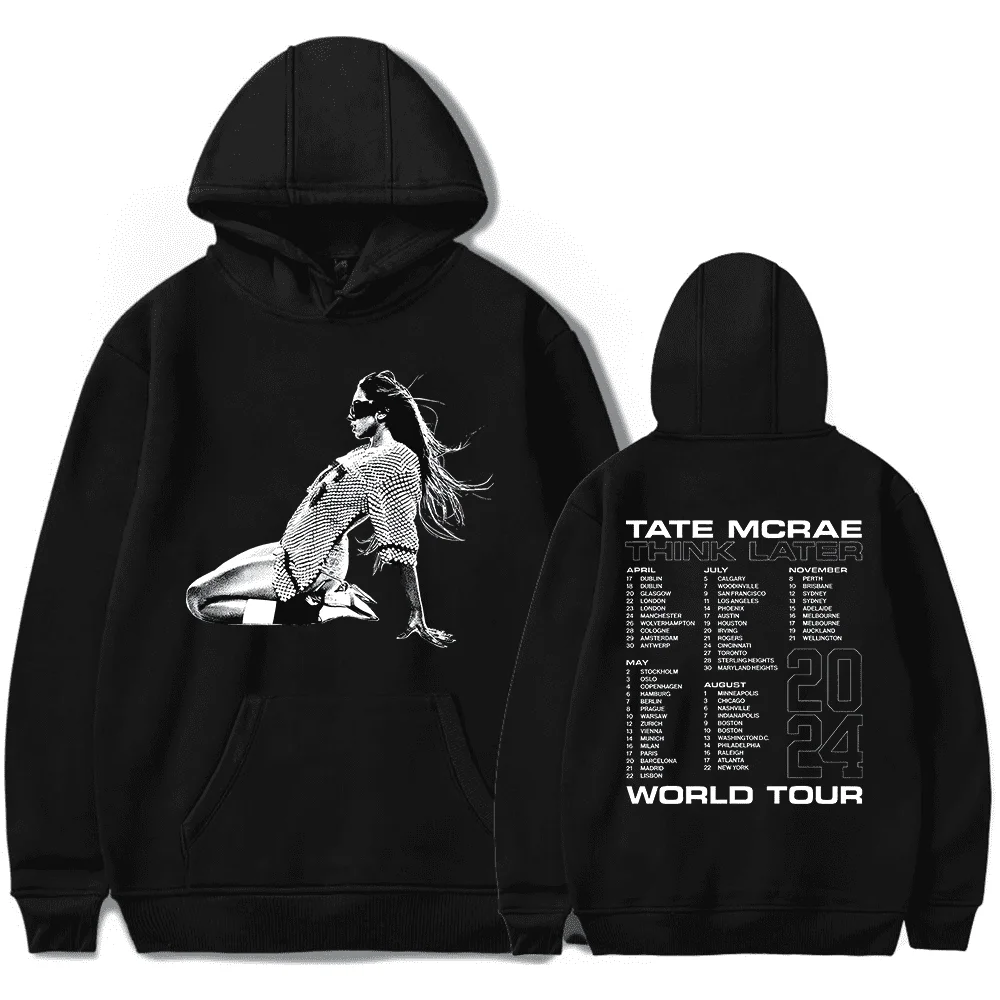 

Tate Mcrae Think Later World Tour Merch Hoodies Unisex Hooded Sweatshirt Casual Clothing