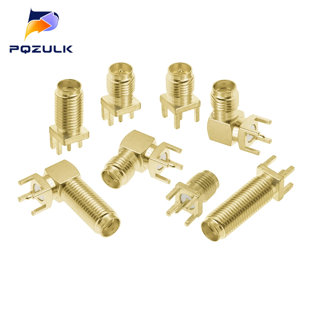 5PCS SMA SMA-KE PCB Female connector Striaght 28.5MM Female Jack Adapter Solder Edge PCB Mount RF Copper Connector Plug Socket