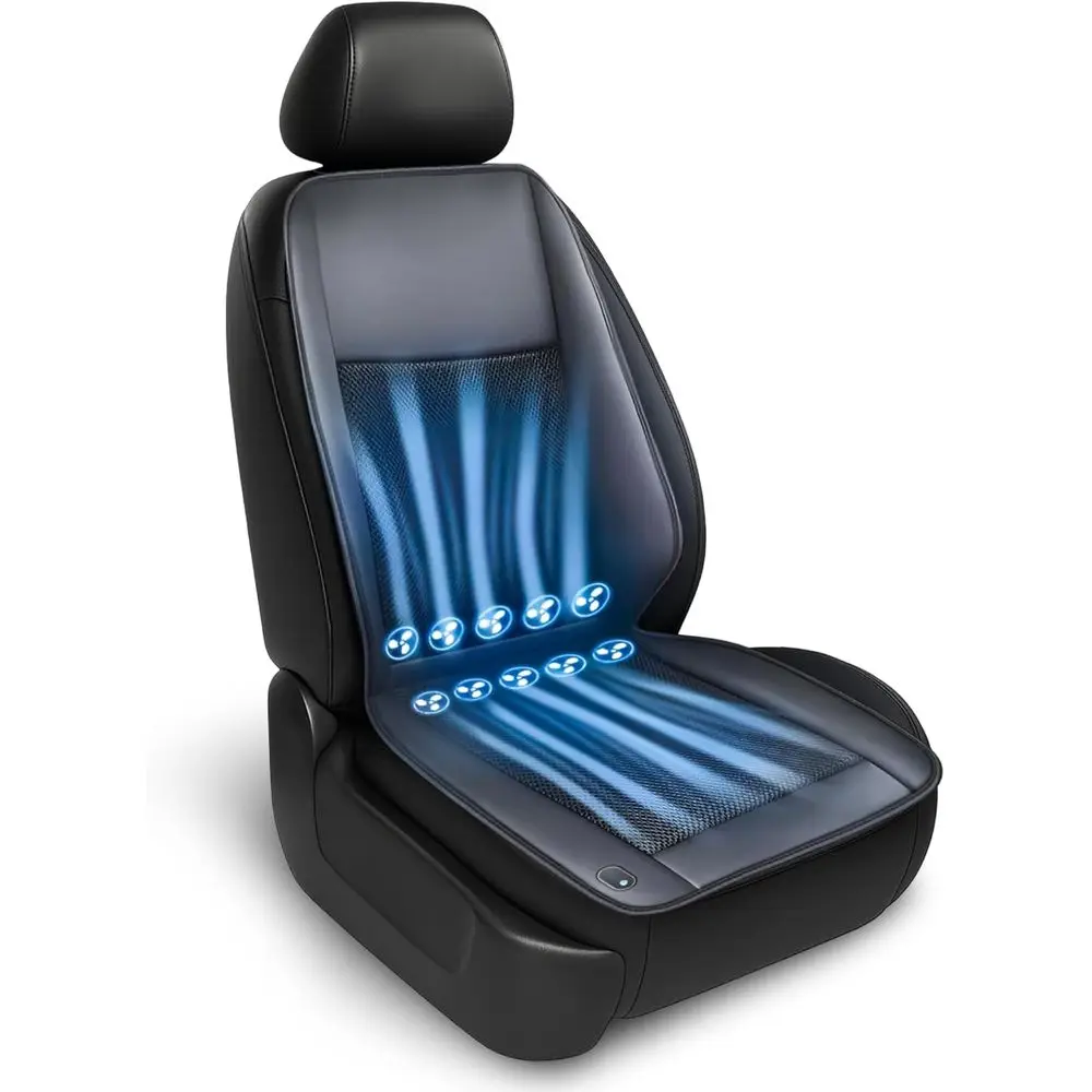 

Ventilated Car Seat Cooler with 10 Turbo Fans, 3-Speed Remote Control Cushion, Universal Fit for Cars, SUVs, and Trucks, Breatha