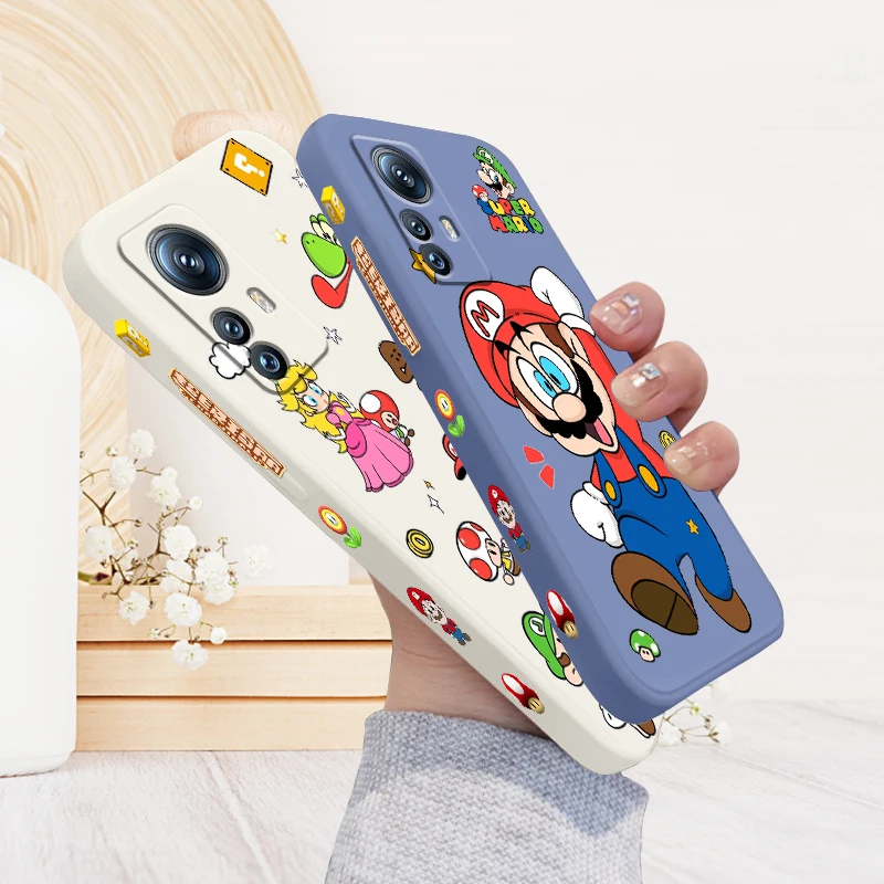 

M-Marios Cartoon Fashion Cool Liquid Left Rope For Xiaomi Mi 13T 13 12T 12 11T 11i 11 A3 10T 10 9 Pro Lite Ultra 5G Funda