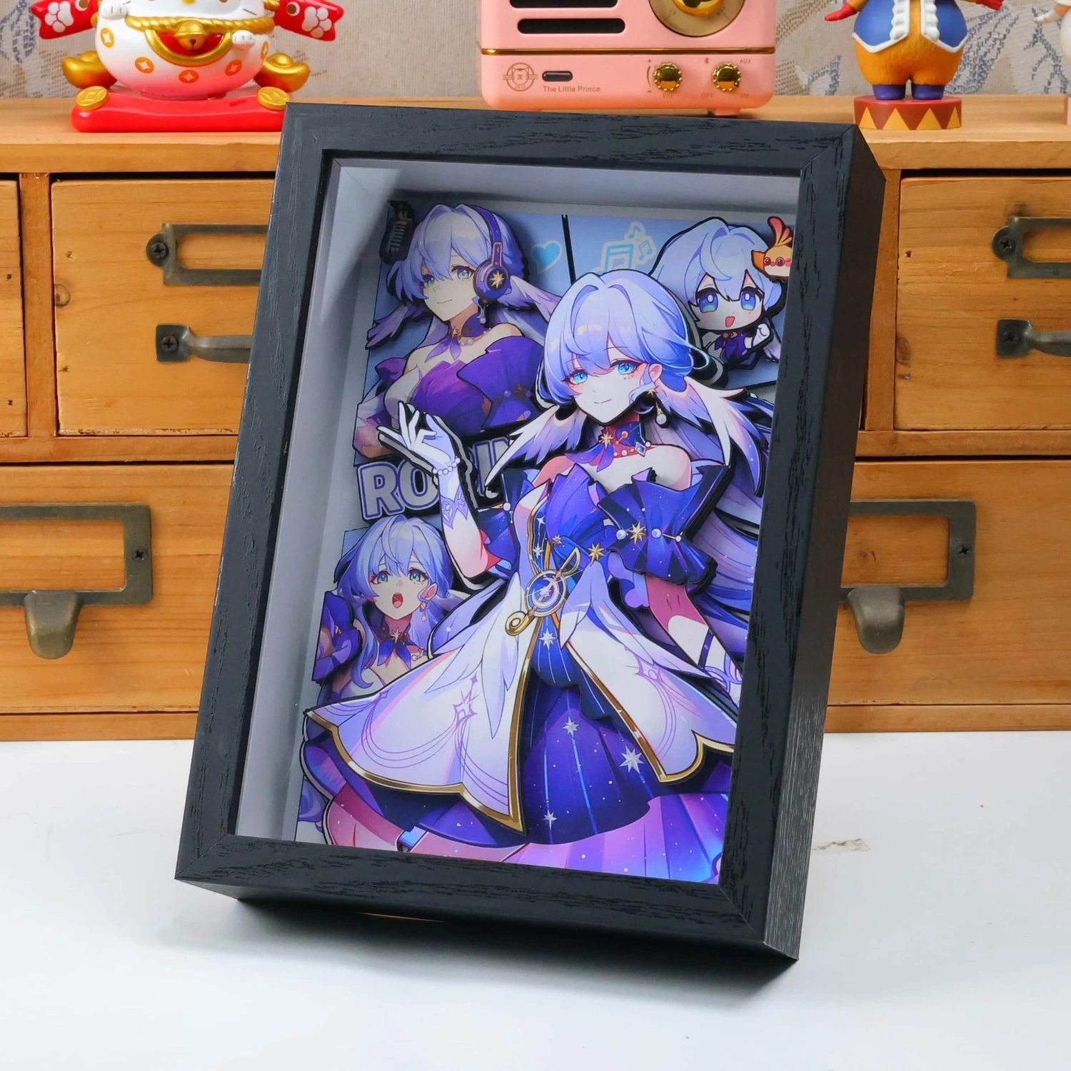 Honkai:Star Rail 3D Paper Carving Painting Kafka Khaslana Decorative Painting Desk Decor Game Star Rail Fans Birthday Gift