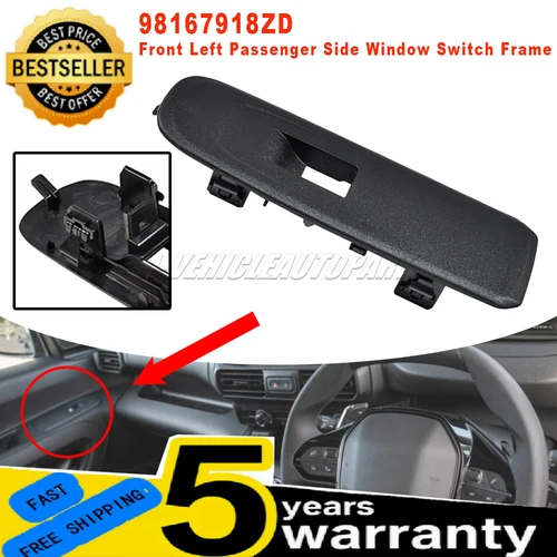 Imagen 1 del producto Nuevo para Peugeot Partner Rifter Mk4 K9 Citroen Berlingo RHD marco de interruptor de botón de ventana delantera izquierda ABS 98167918ZD accesorios de coche