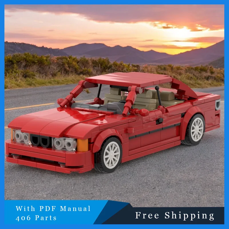 406 قطعة من طوب السيارات الرياضية عالي السرعة باللون الأحمر للمدينة   مجموعة ألعاب تجميع DIY لبنات البناء الإبداعية للأطفال هدية رائعة لعيد الميلاد #6