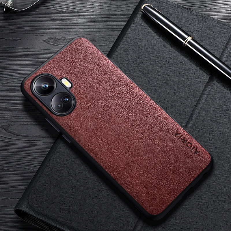 Case For Realme 10 Pro Plus Simple Design Luxury Leather Business Cover For Realme 10 Pro Case