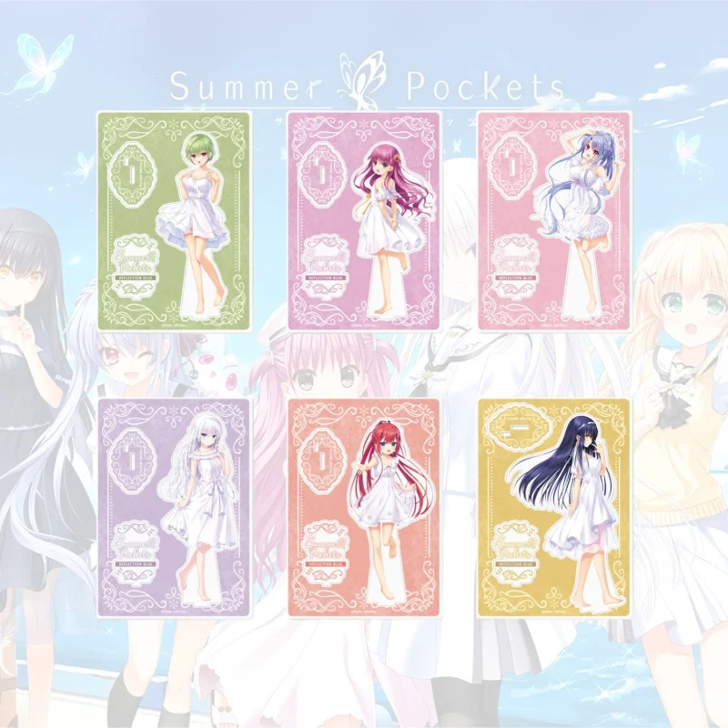 

Summer Pockets Game Sorakado Anime Acrylic Stand Ao Kushima Double Insertion Kamome Tsumugi Wenders Figure Ornament Gifts 15cm