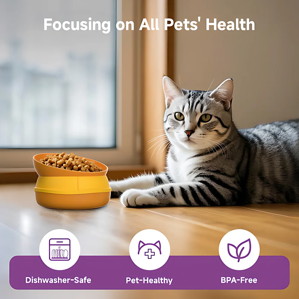 مجموعة أوعية برجر للحيوانات الأليفة 5 في 1 - وعاء مائل، وعاء مرتفع، وحدة تغذية بطيئة، حصيرة لعق، وعاء غير قابل للانزلاق للكلاب/القطط للحيوانات الأليفة الصغيرة والمتوسطة