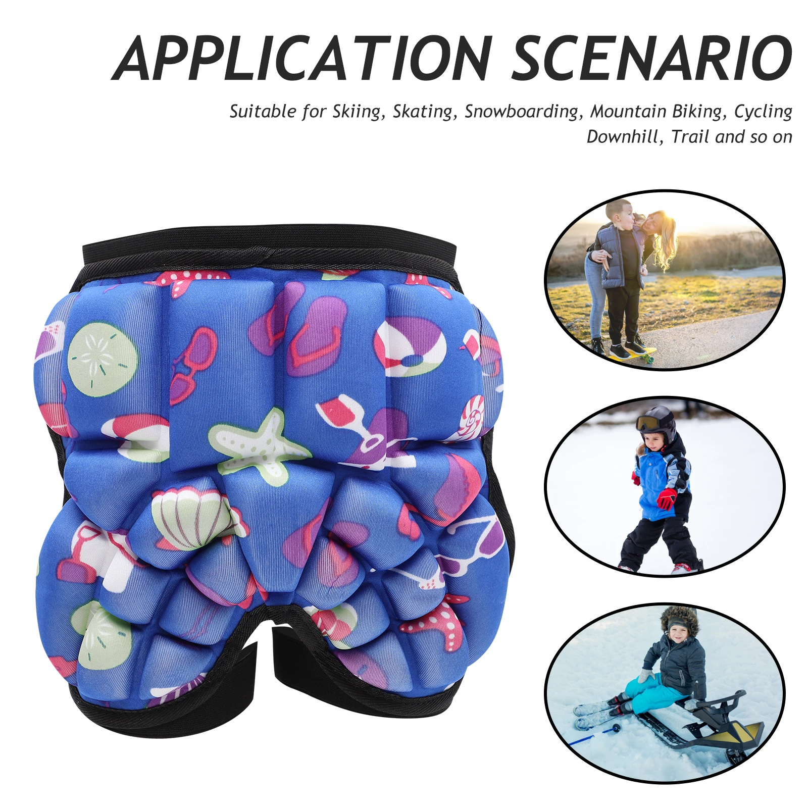 

EVA Anti-drop Mat Hip Protector Blue Padding Pads for Kids Youth Adult Skiing Skating Snowboarding Cycling Long Wear Breathable