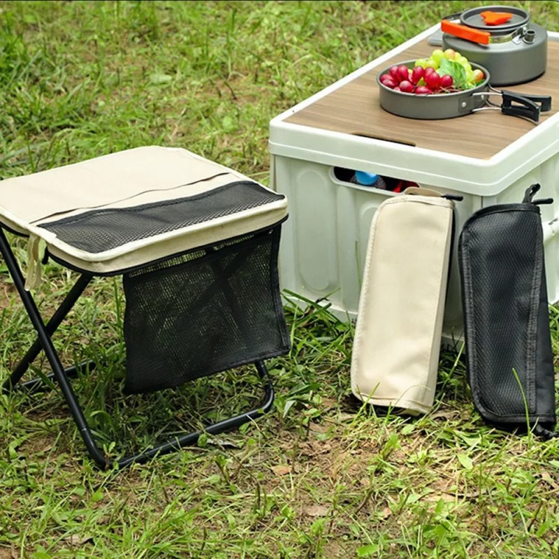 Foldable Backpack Stool Portable Lightweight Outdoor Chair With Carry Bag For Camping Fishing Hiking Travel