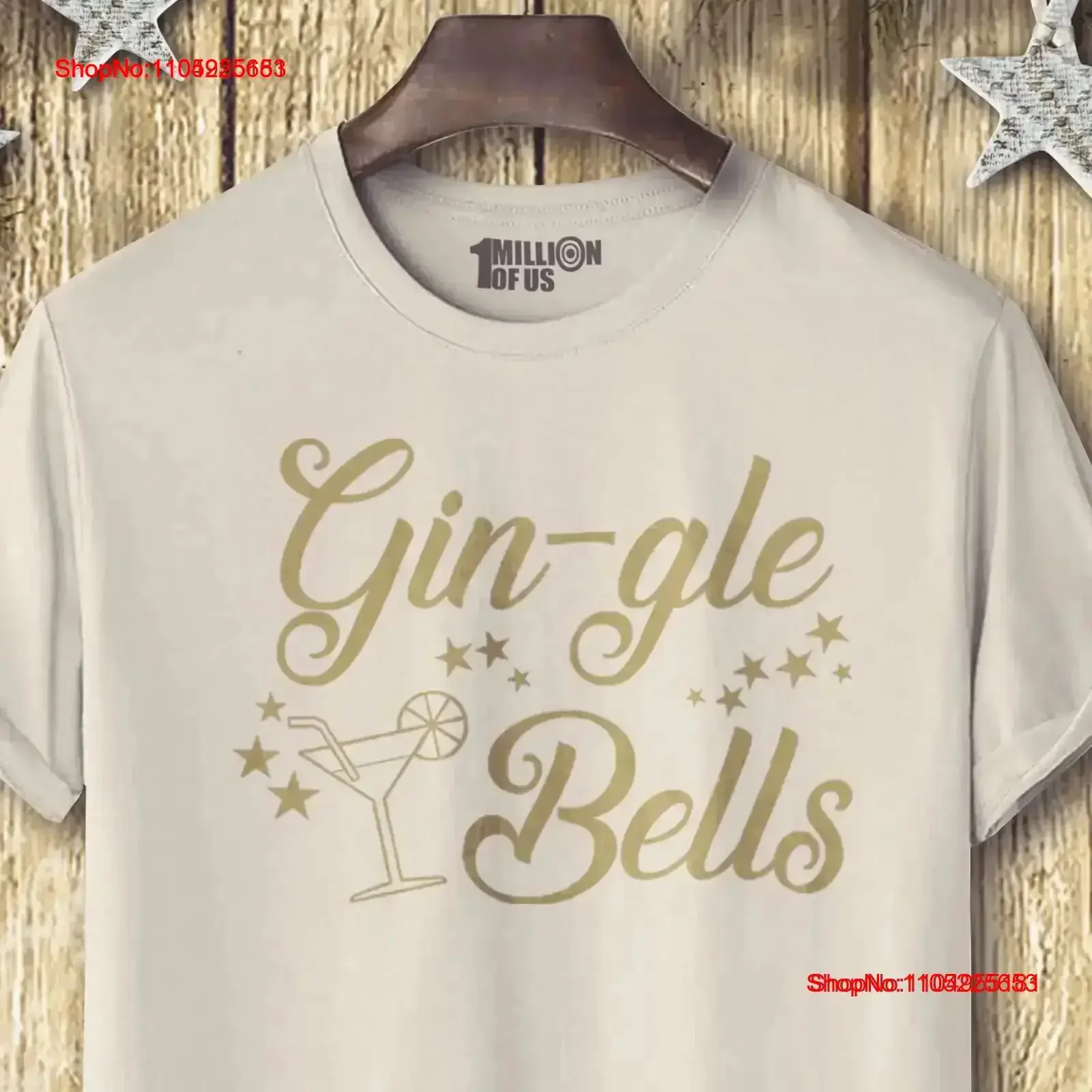 Camiseta navideña para hombre o mujer 'GINgle Bells' tallas XS XXL UK 6 18 vintage Lavado Casual Cómodo gráfico Versátil Suave