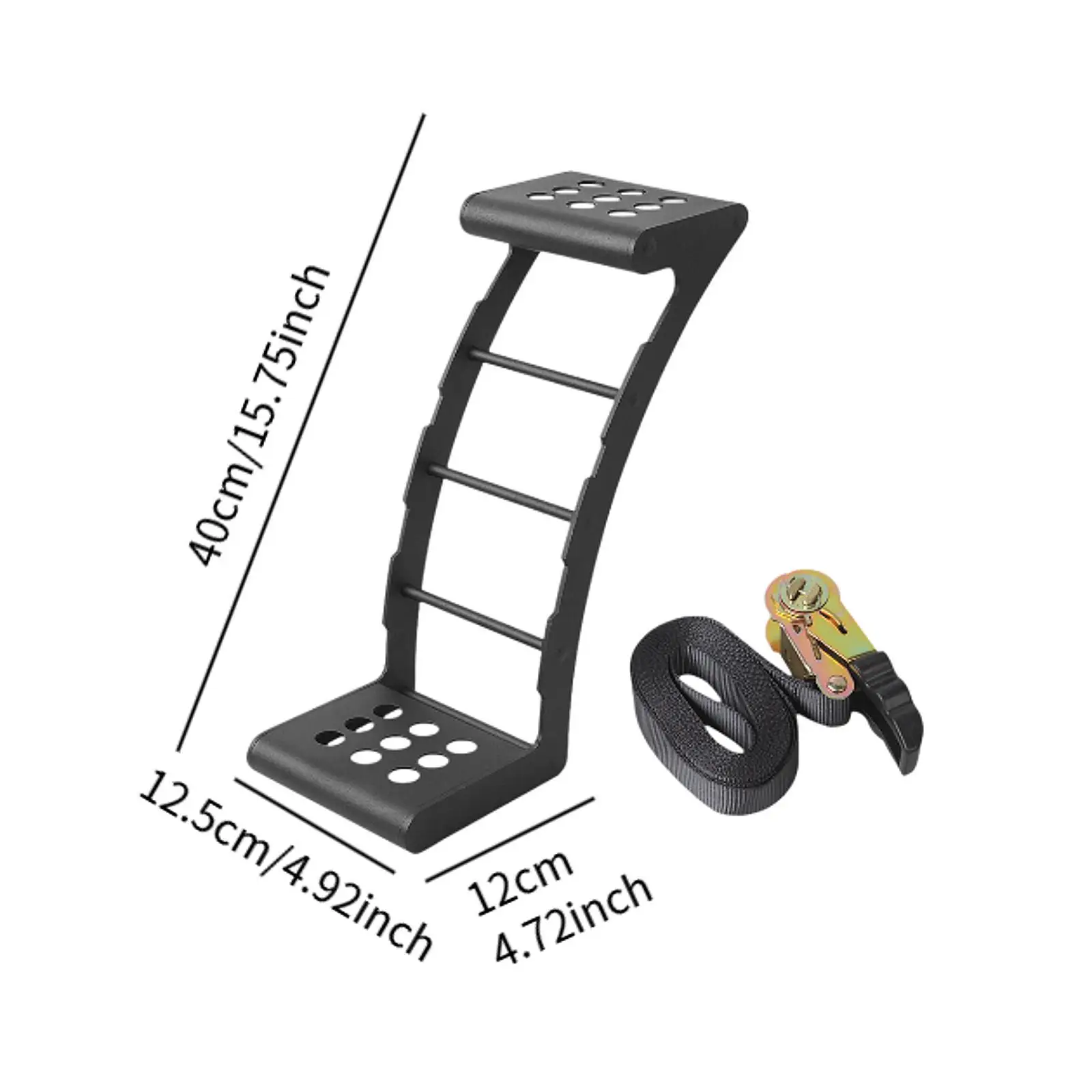 Reservewieltrap voor 24 inch -35 inch banden Draagbare eenvoudige installatie Cargo Rack Toegangsladder voor Jeep Wrangler Off Road