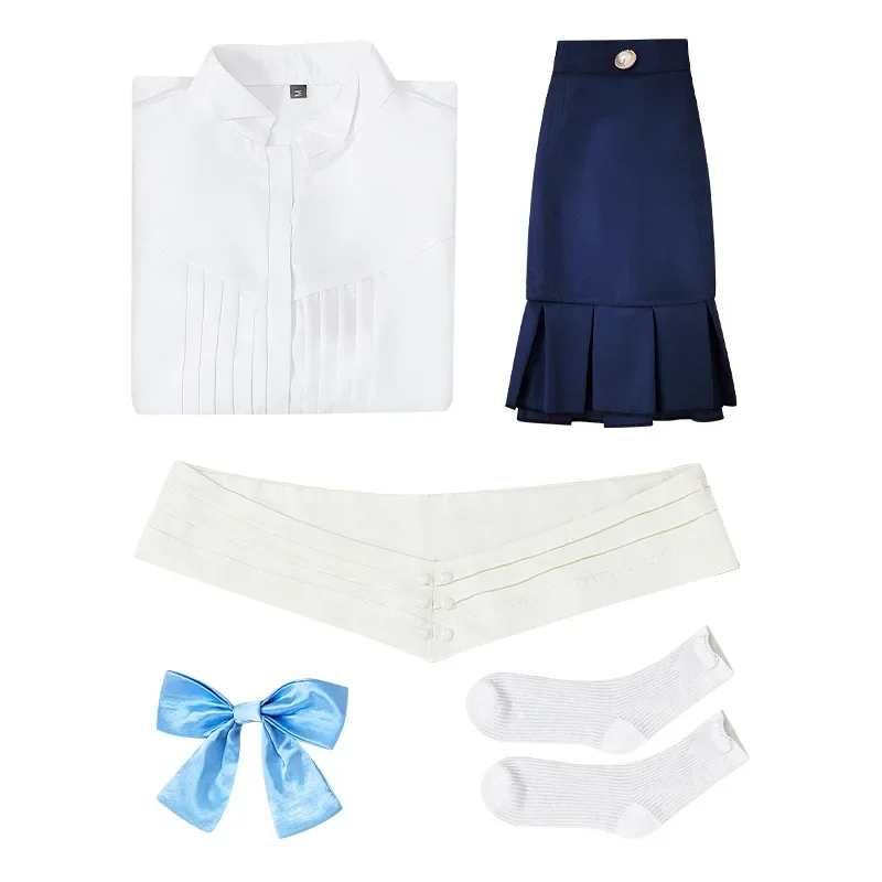 Disfraz de Cosplay de heroína de juego ligero y nocturno para mujer, falda larga Lolita informal diaria, conjunto completo, trajes de fiesta de Halloween