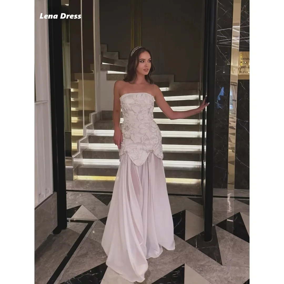 

Lena бальное платье по индивидуальному заказу, кружевное длинное платье для выпускного вечера с цветочным принтом, 2025, роскошное женское вечернее платье без рукавов, свадебное платье, вечер