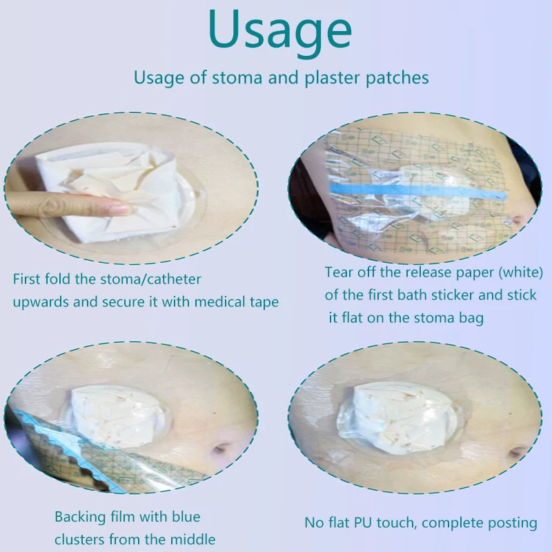 Ostomy Bag Shower PU Film Ostomy Shower Cover Waterproof Hypoallergenic Ostomy Abdominal Stoma Care Accessories