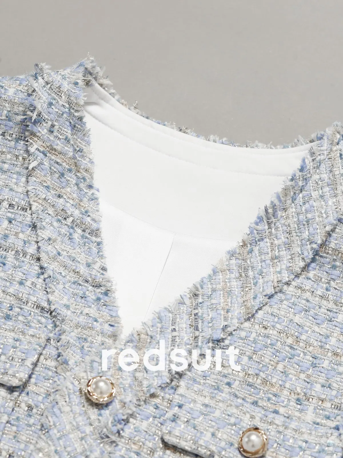 New Blue thin versatile vest, tweed Custom size