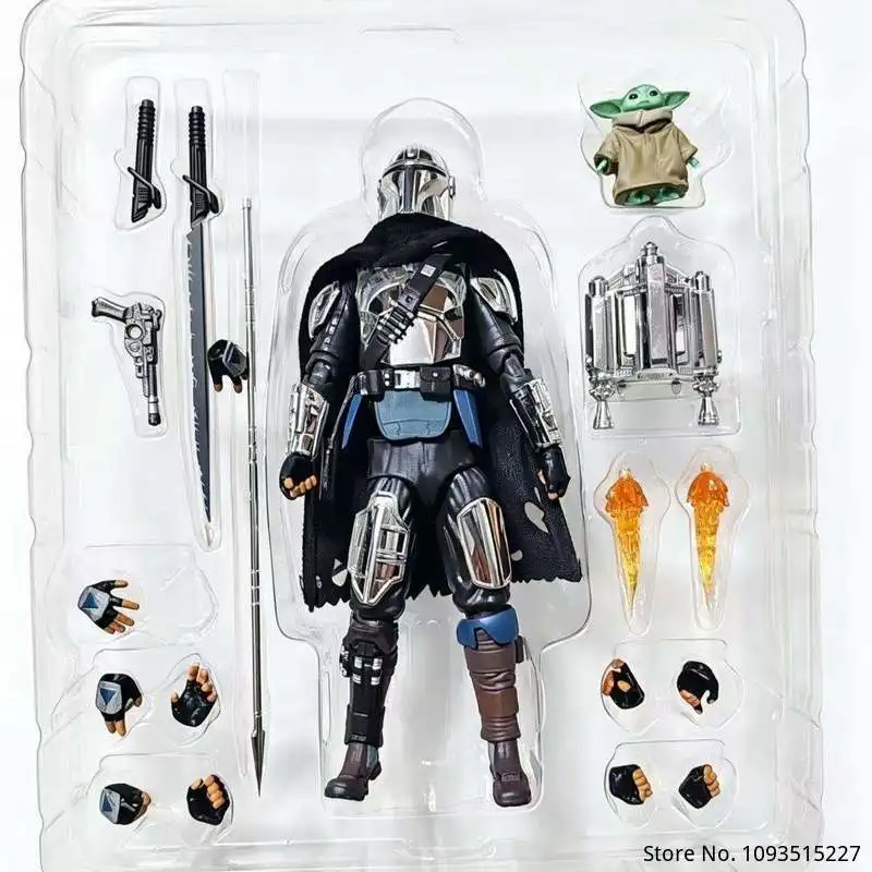 

In Stock Mafex Mandalorian 2.0 Electroplated Din Djarin Boxed Articulated Action Figure Collectible Model Toy For Collectors