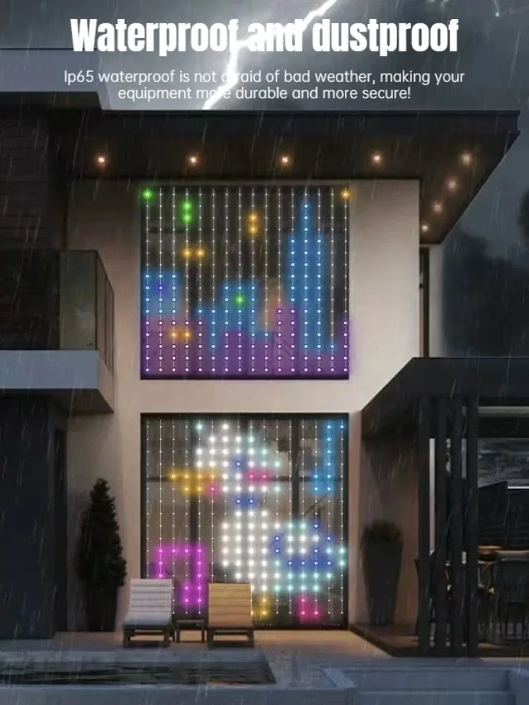 Christmas RGB LED Curtain Fairy Lights Smart APP Remote Control Music Sync String Lighting Indoor Garden Party Wall Decor
