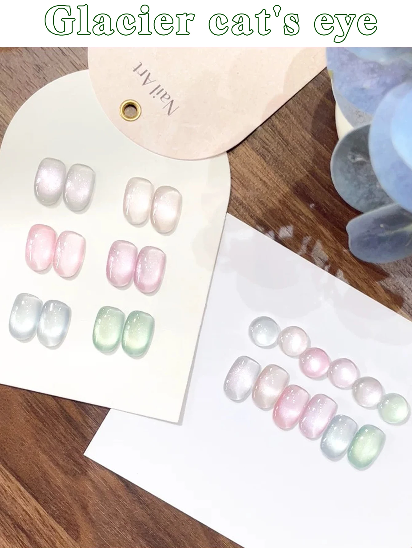 1/6 STKS 2025 Nieuwe Nail Art Ice Glacier Kleur Aurora Cat Eye Crystal Gel Polish, Semi-Permanente Nagelgel, Duurt voor 28 dagen