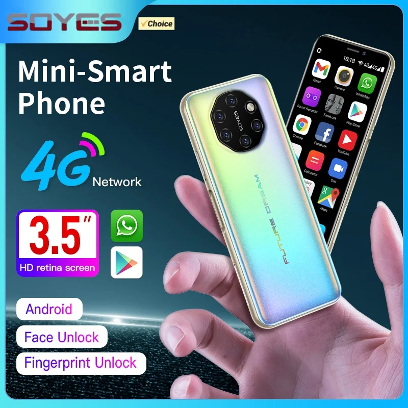 

SOYES S10I 4G Mini Smartphone 3.5inches MTK 3GB RAM 32GB/64GB ROM 5MP Face/Fingerprint Unlock Android Small Cellphone