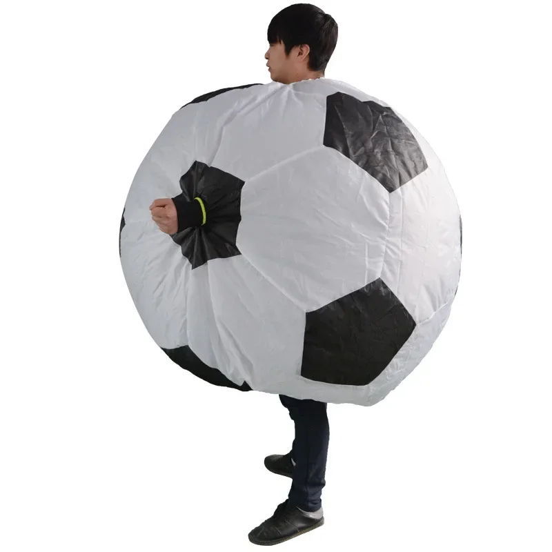 Disfraz inflable de balón de fútbol para adultos, divertido disfraz de Mascota de fútbol, vestido de fantasía para fiesta, accesorios de carnaval, traje de soplado