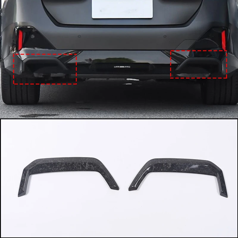 

x2 Forged pattern Rear Tail Throat Frame Pipe Trim Decoration cover For BMW 5 Series i5 G60 M Sport 2024-2025 car Accessories
