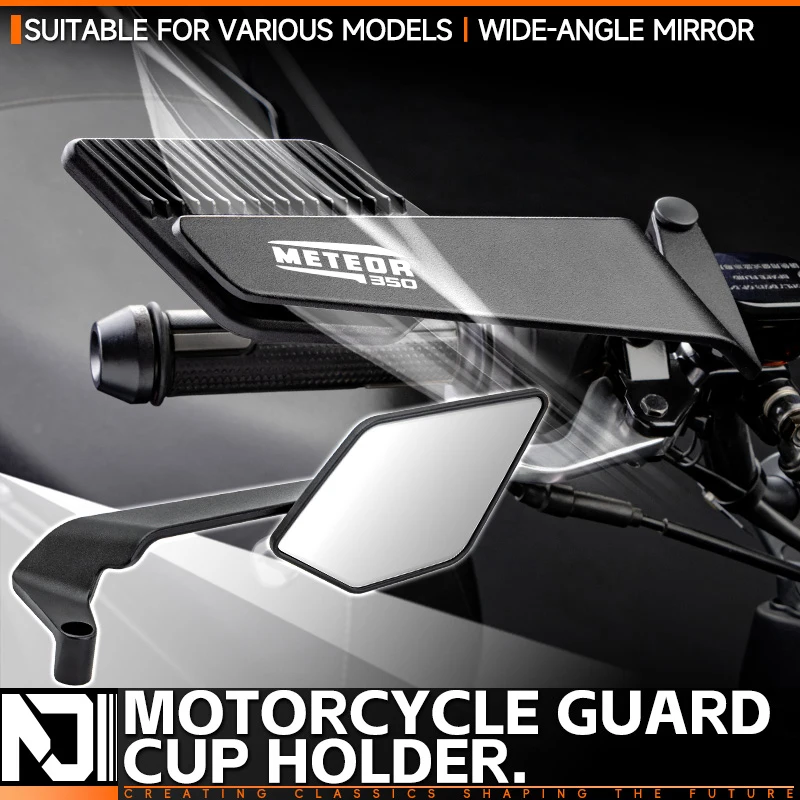 Rotation Adjustable Motorcycle Side Rearview Mirrors For Royal Enfield Meteor 350 Royal Enfield Meteor350 500 Accessories