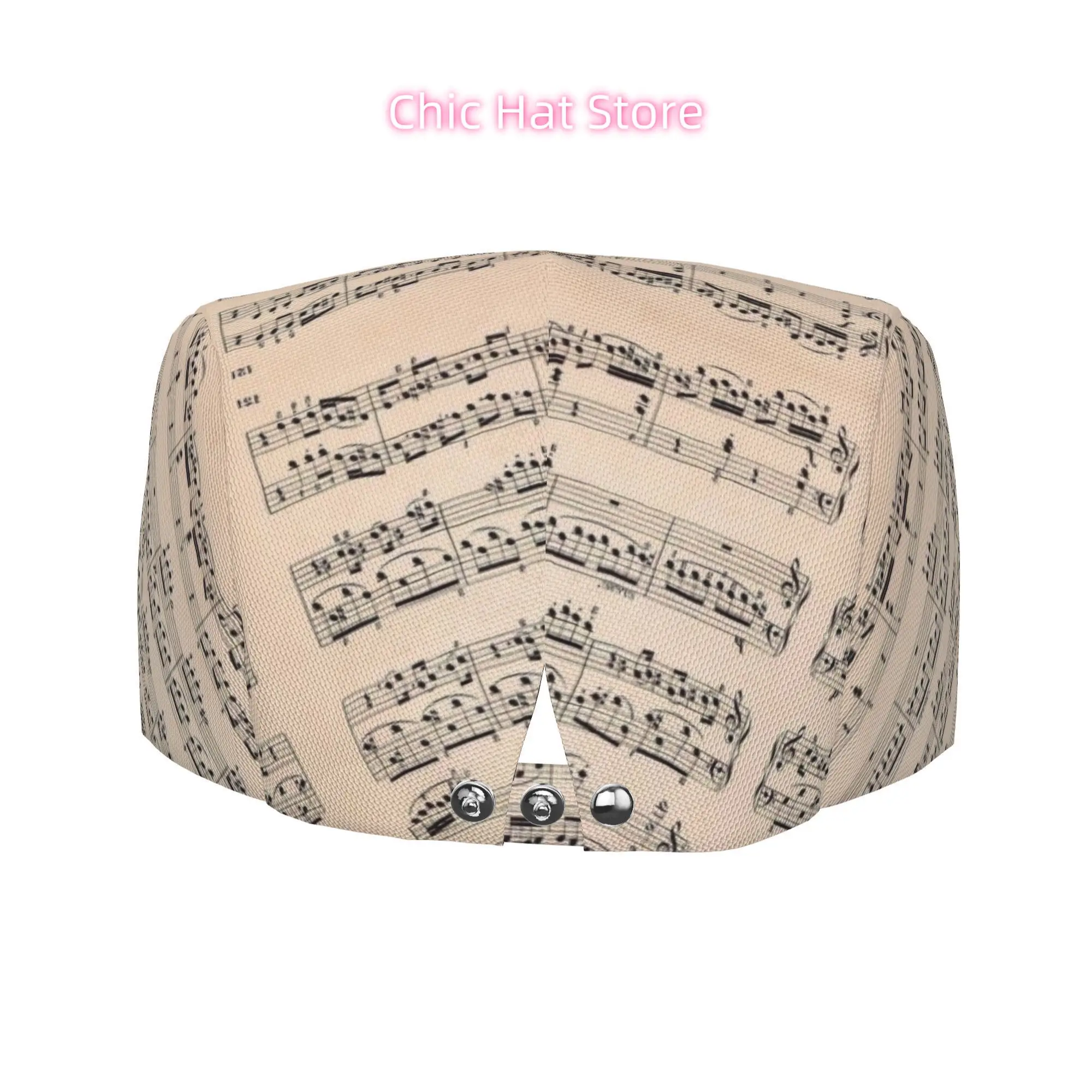 1pc Peters Edition Piano Exercise Pieces All-over Print Flat-top Hats for Men and Women, Newsboy Caps, Berets, Irish Hats, Drive