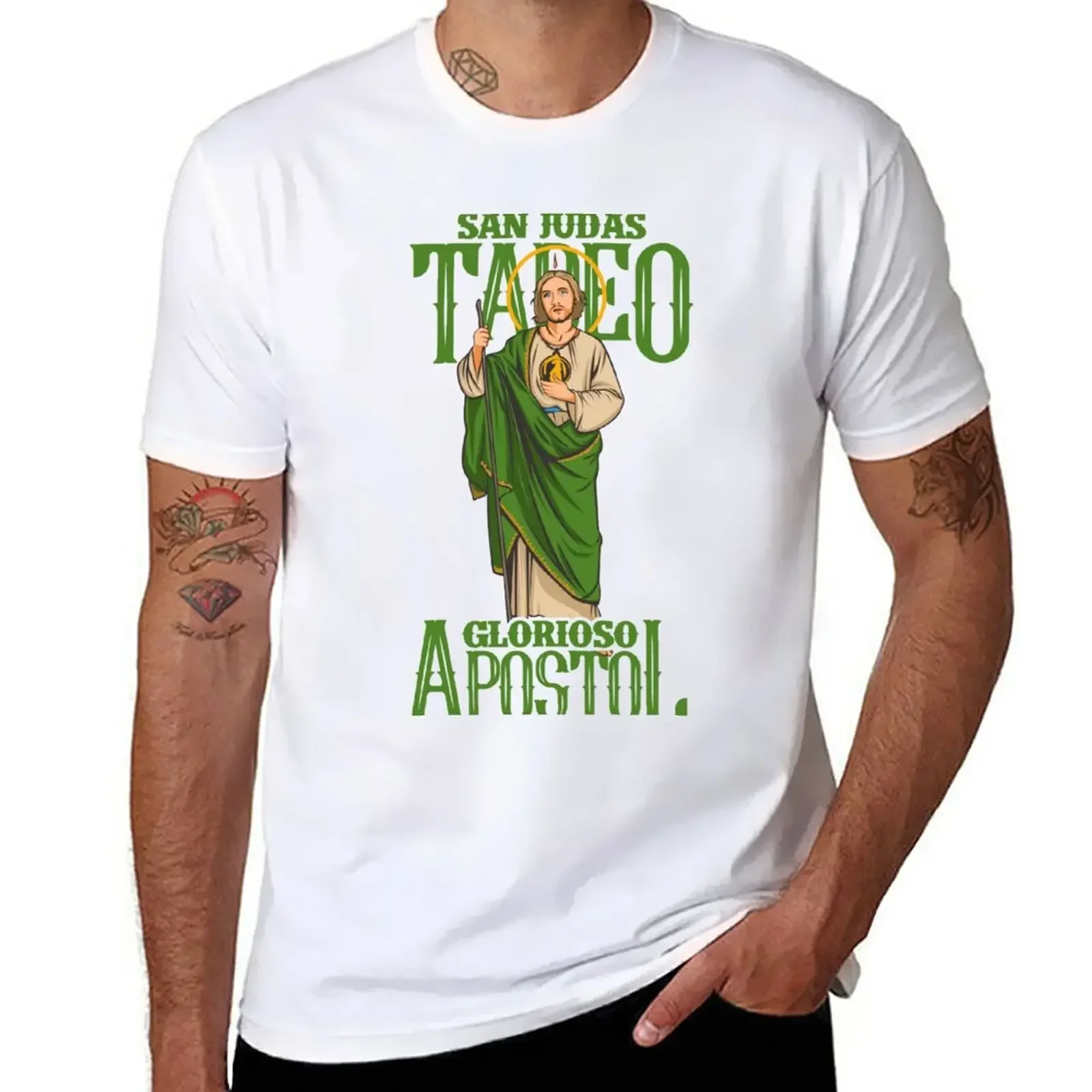 New San Judas Tadeo. Santo de las causas difíciles T-Shirt custom t shirt boys t shirts kawaii clothes men graphic summer funny