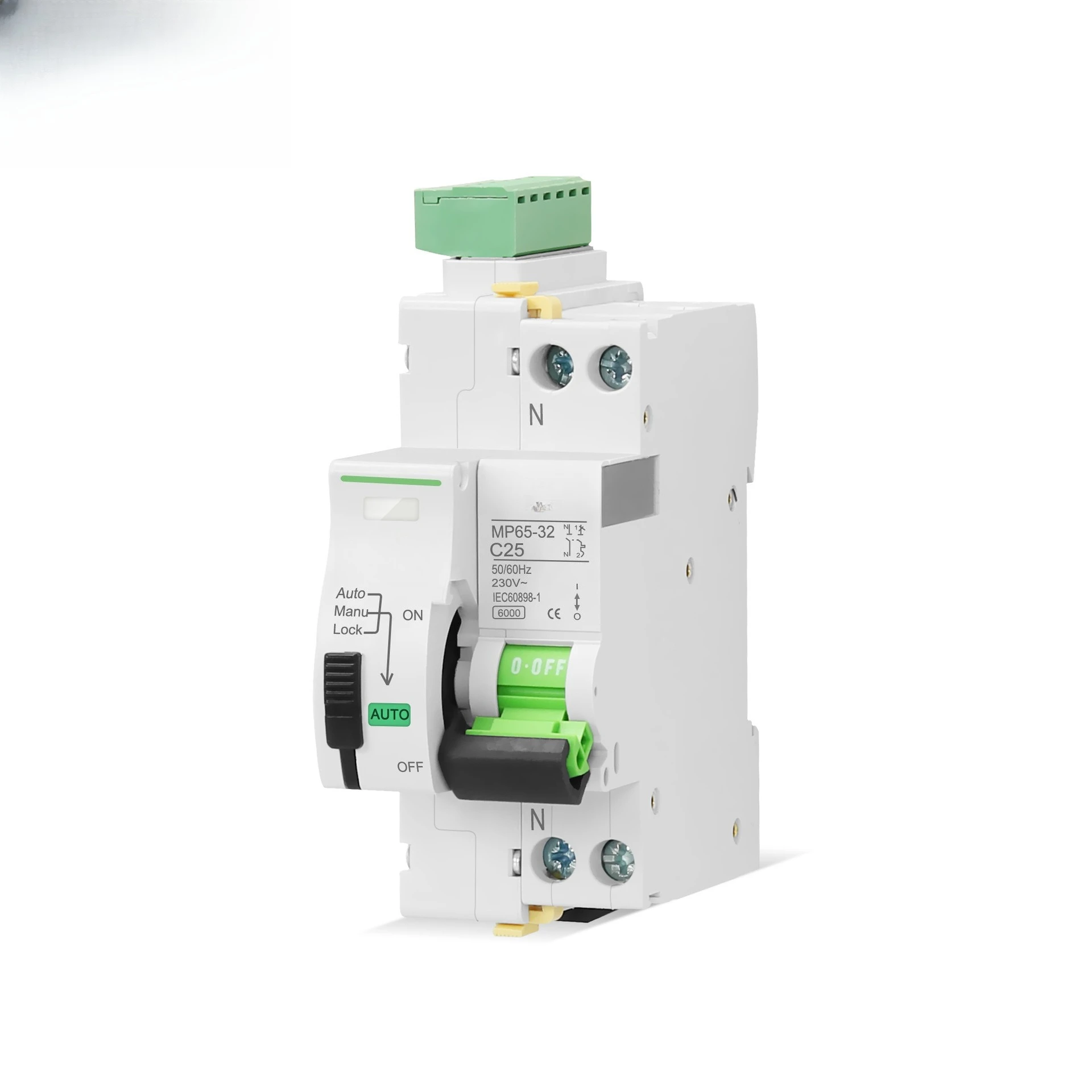 

32A Auto-Reclosing MCB Mini Breaker - DPN Type Self-Resetting Circuit Protector for Cross-Border Use
