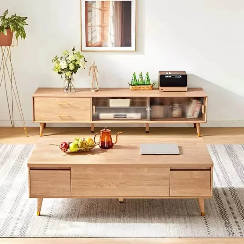 Nordic Minimalist Modern Coffee Table Luxury Wood Wooden Coffee Table Multifunction Minimalist Mesa Auxiliar Home Furniture