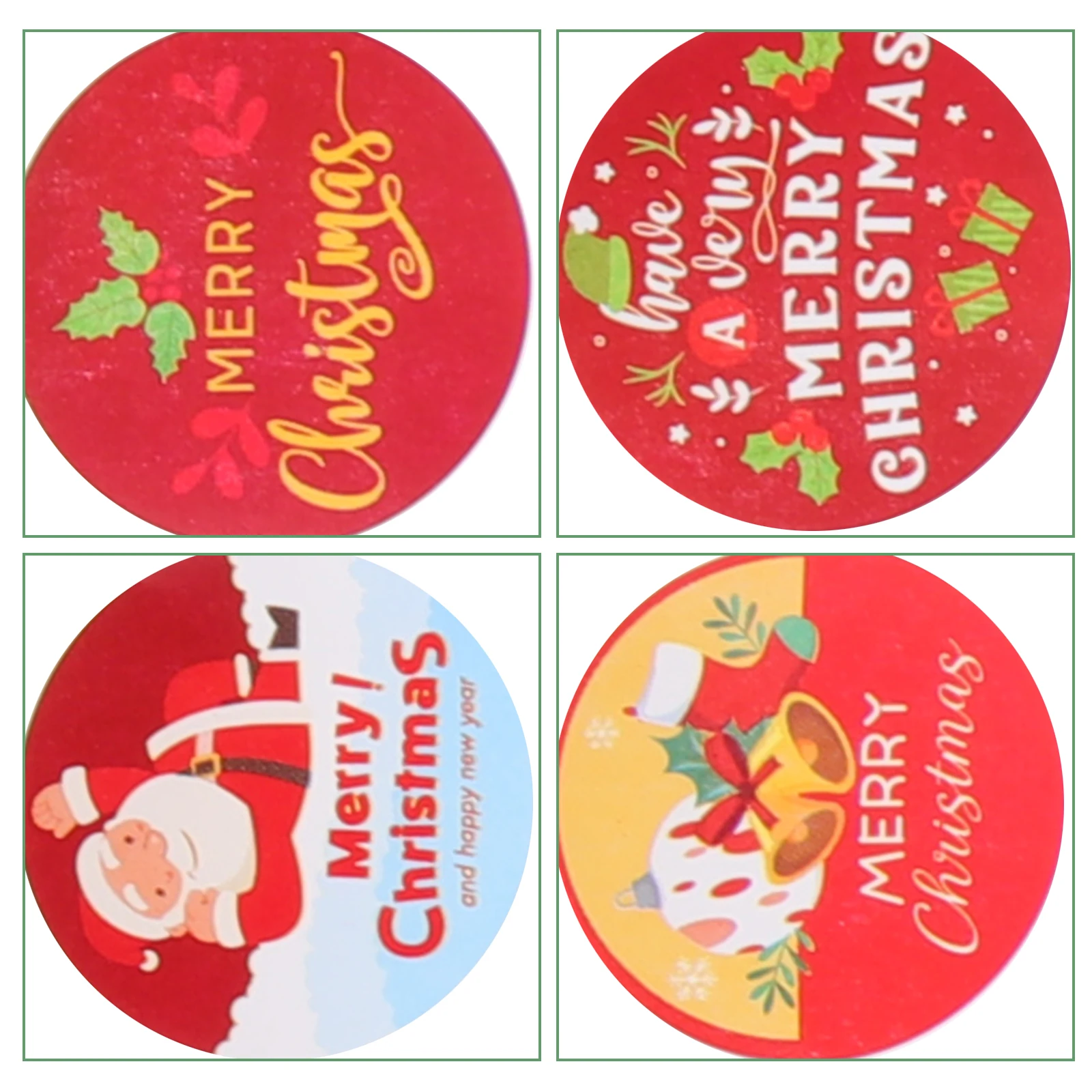 

4pcs Handmade Gift Sealing Stickers Round Decorative Seal Decals For Christmas Box Wrapping Self-Adhesive Sticker Rolls Coated