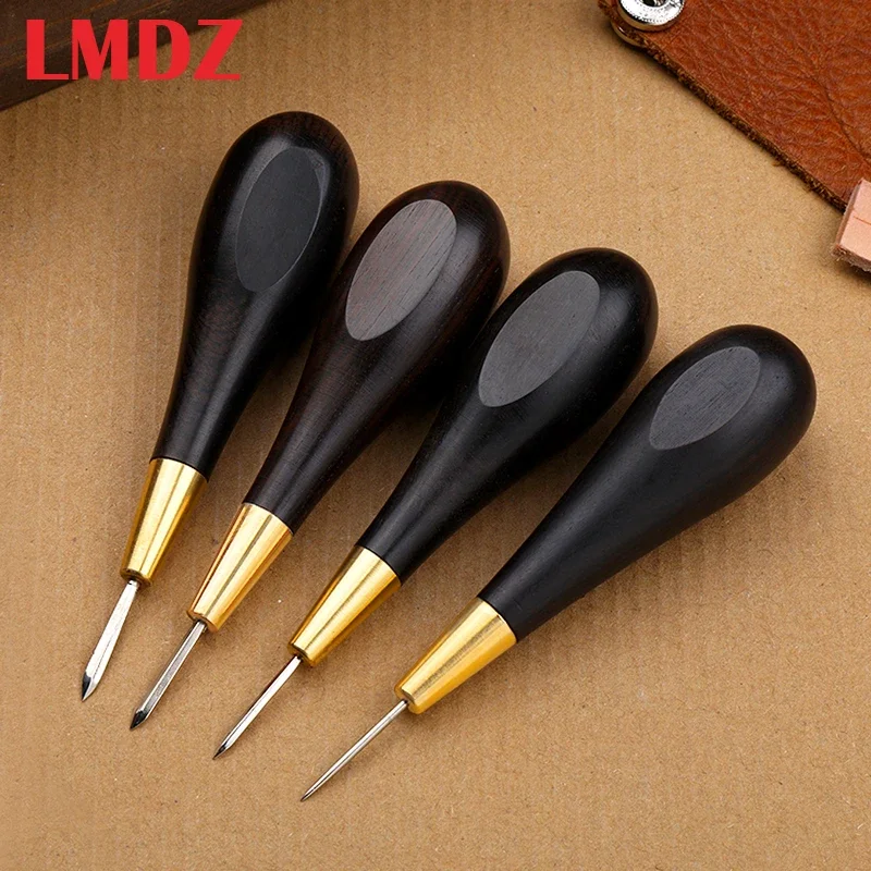 

LMDZ 1Pcs Leather Stitching Awl Diamond Shape Ebony Blackwood & Brass Craft Tool Hand Sewing Awl DIY Stitcher Taper