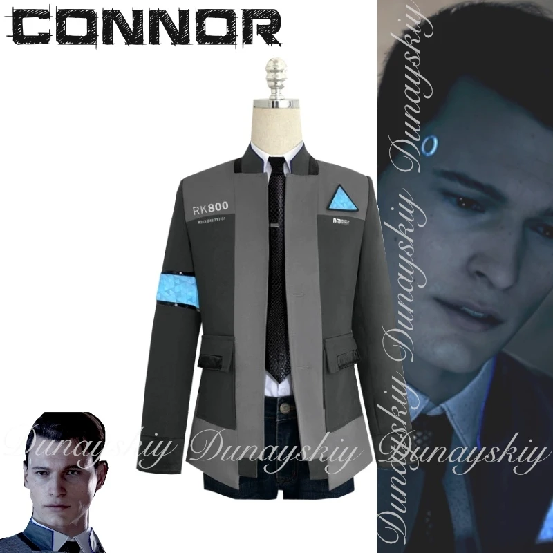 Detroit: Become Human Game Connor One Personaje Un estado del arte Prototipo Android enviado por CyberLife Cosplay traje de juego