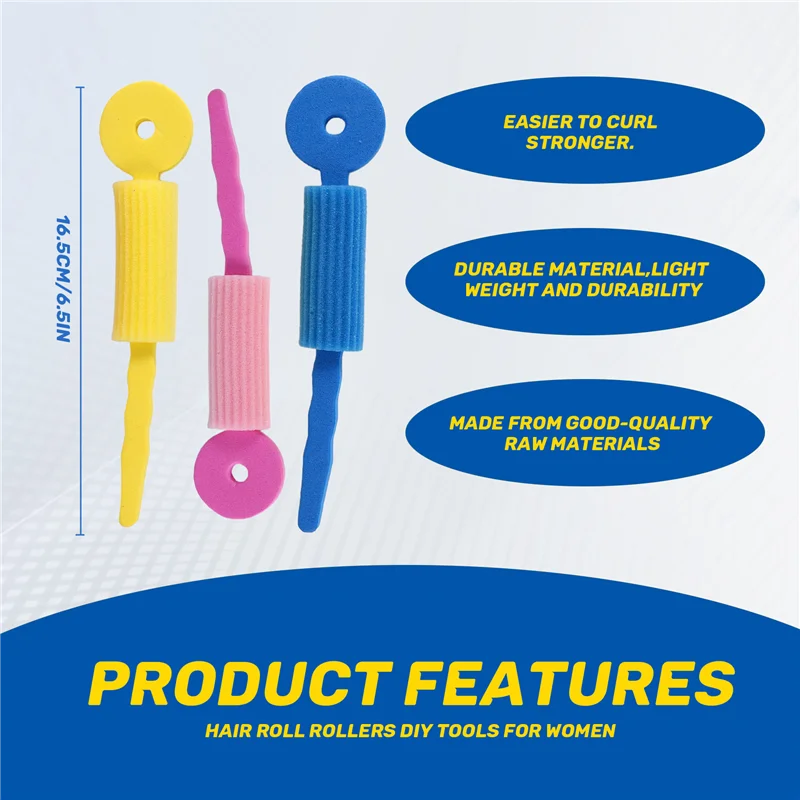 A94E-6 шт. пенопластовые ролики для ухода за волосами, волшебная губка, мягкие бигуди для укладки волос, ролики для волос, инструменты «сделай сам» для женщин