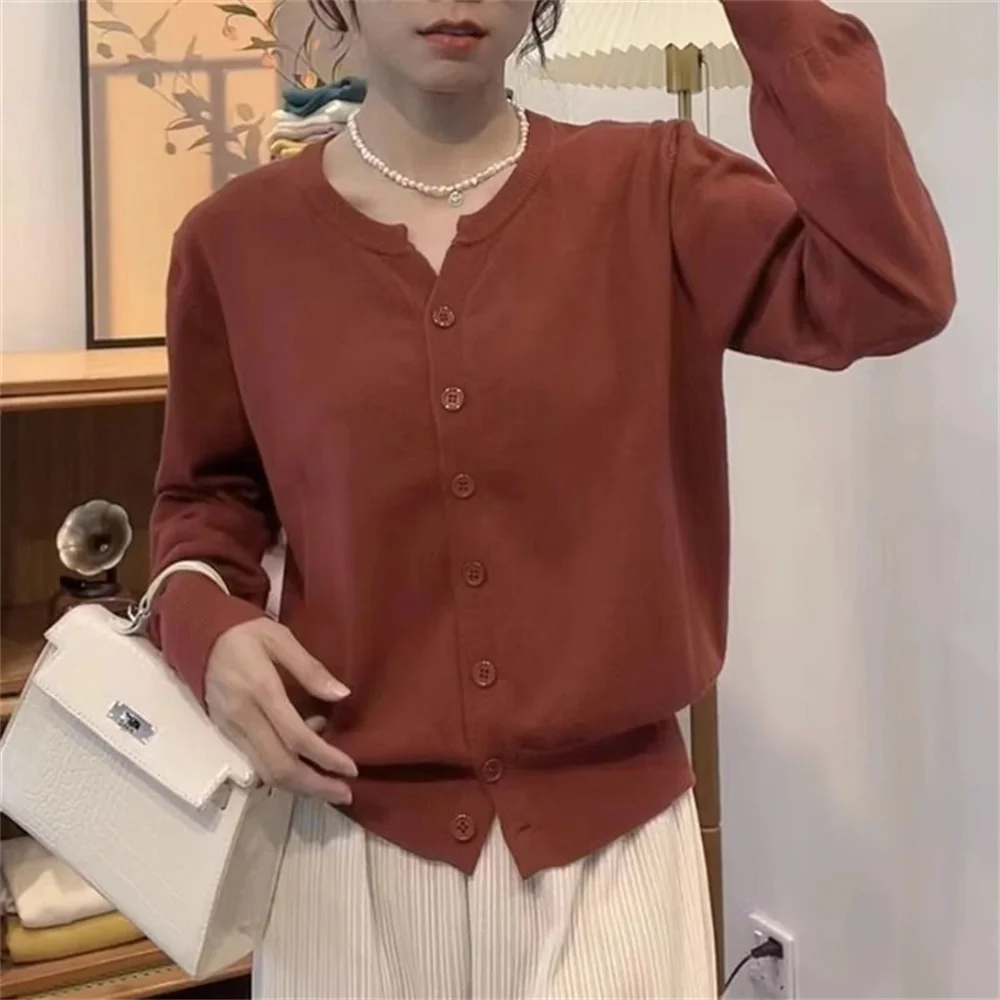 Cashmere Sweater Round Neck Warm Korean Casual Female Sweater Top Cloting New Fashion Women's Thin Fleece Knit Loose