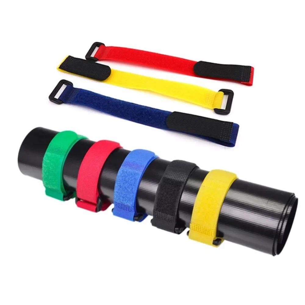 A7 /lot Bicycle Handlebar Strap Holder Cycling Flashlight Tie Rope Bandages Universal Nylon Sticky Tie Fixed Items Bike Strap