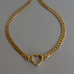European And American Niche Design Ins Blogger Style Retro Fashionable Personality Hollow Love Braided Chain Titanium Steel Clav