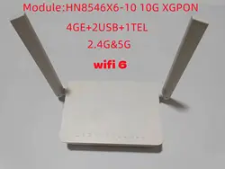 ルーターHW-XG-PON,10g,xgpon onu,一時的なhyp8546,hning8145,4ge lan,2.4g,5g,wifi6,2つのアンテナ,デュアルバンド,fthモデム用のwifiファイバーモデム