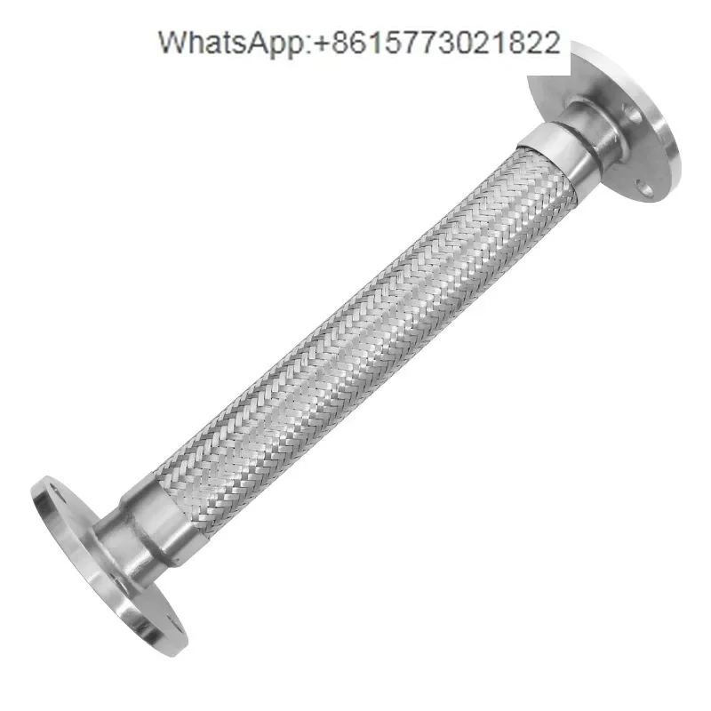 

Фланцевый металлический шланг из нержавеющей стали 304, гофрированный шланг, оплетка из проволоки, мягкое соединение для пара высокой температуры и высокого давления