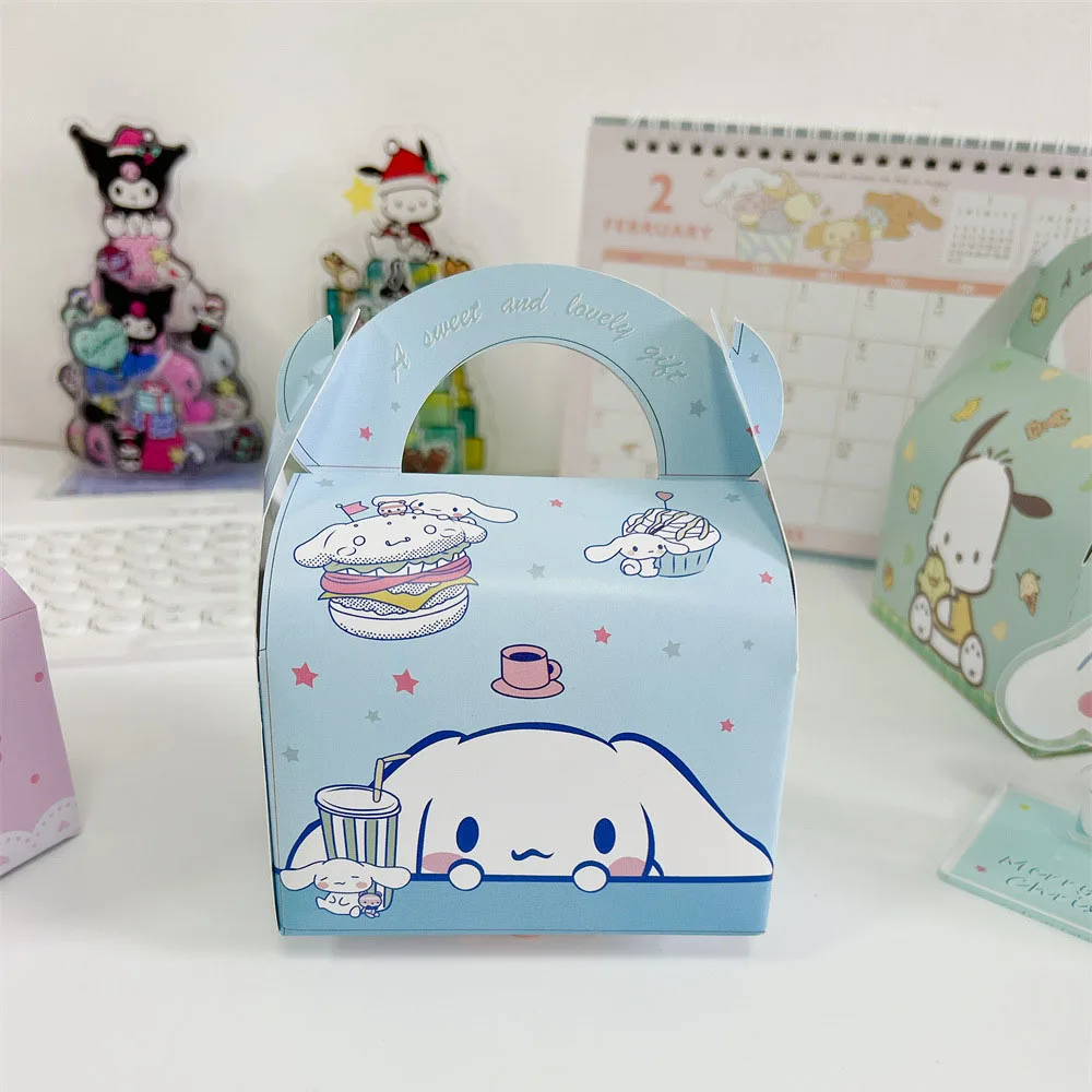 Sanrio Anime Children\'s Birthday Party Gift Box Kuromi Cartoon Print Pattern Cinnamoro Candy Box My Melody Snack Bag Gift Bag