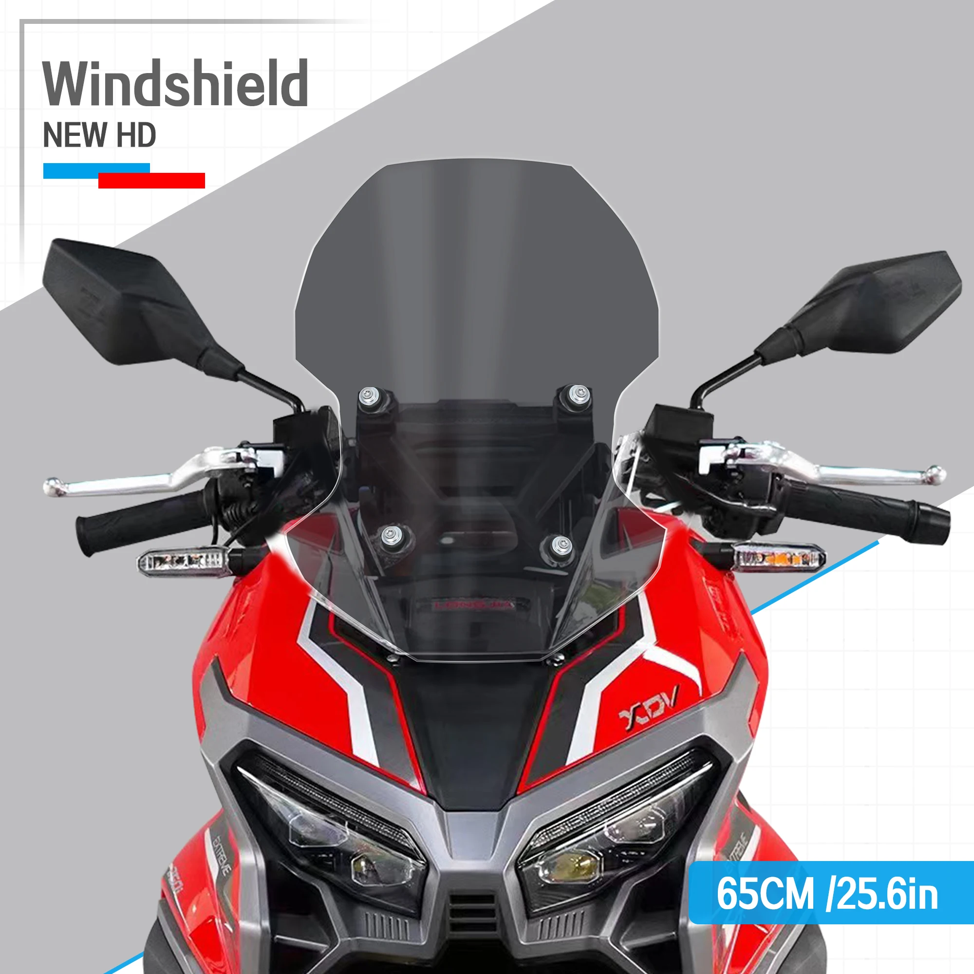 Motorcycle Touring Windshield FOR longjia XDV300i XDV 300i Heighten 60cm 65cm Windscreen Wind Deflector Protector