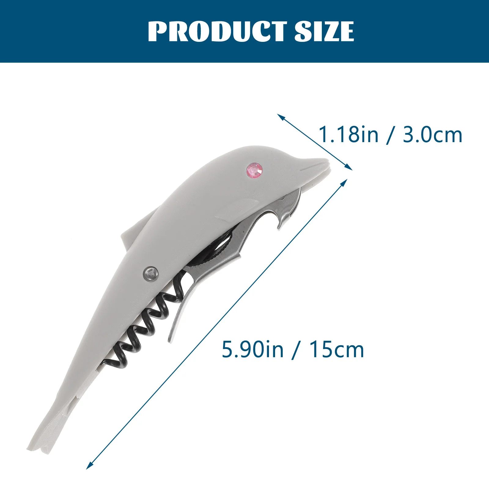 2 قطعة فتاحة الزجاجات دولفين شكل رمادي قسط بار مطعم المنزل استخدام الإبداعية البيرة النبيذ فتاحة المطبخ بار أداة #6