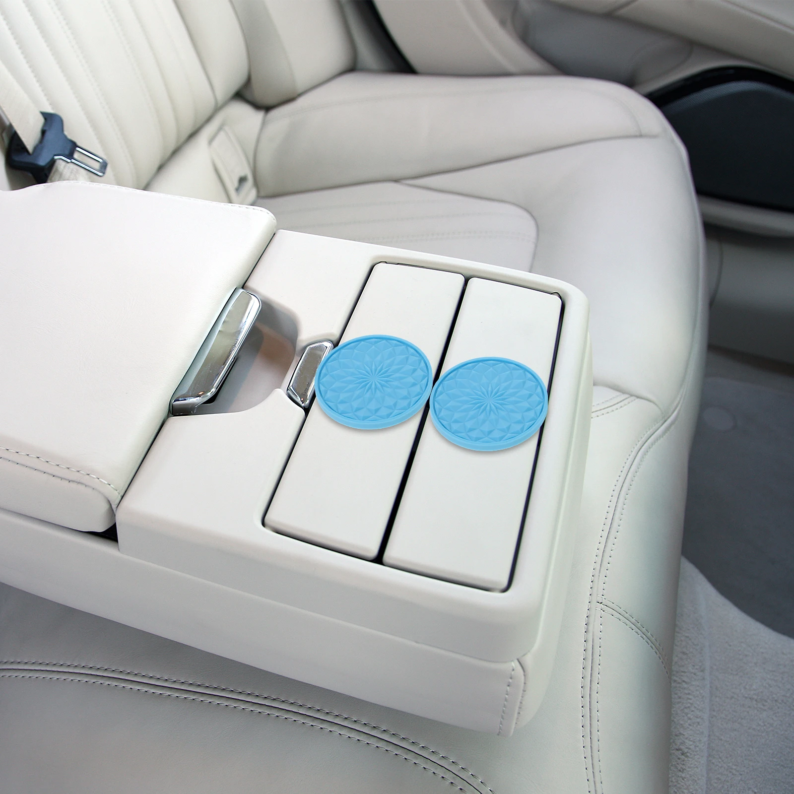 

4 шт., автомобильный подстаканник, подставка из ПВХ, противоскользящие, термостойкие, мятно-зеленые, автомобильные аксессуары, круглые подушечки, автомобильные коврики для бутылок, домашние