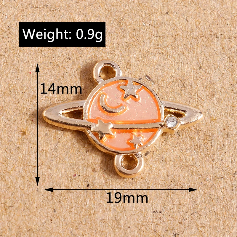10 Stück Mix Emaille Galaxie Planet Raum Charms für Halsketten Armband Ohrringe Mond Sterne Anhänger DIY Schmuck Herstellung Zubehör – Detail 28