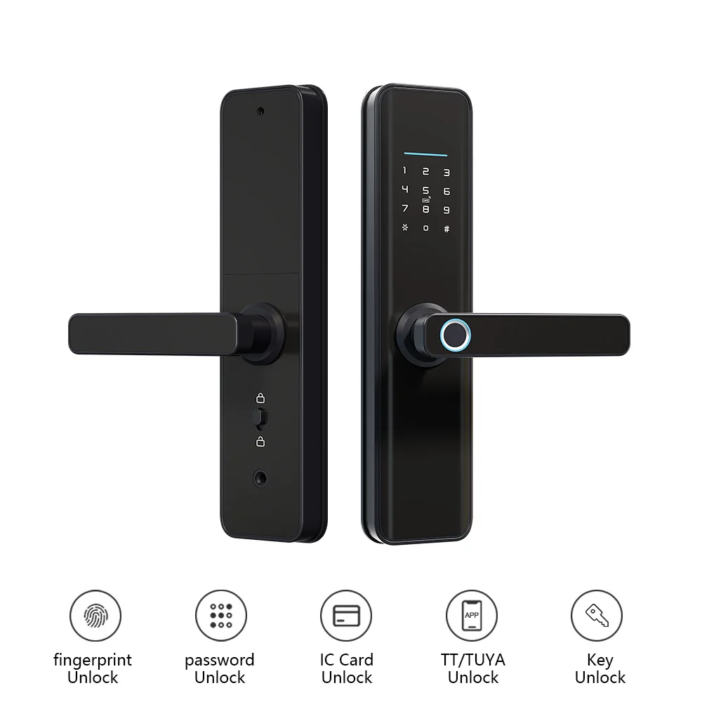 Smart home Tuya WIFI APP Anti Theft Fingerprint Door lock Biometric Digital Handle Electronics Password Card Keyless Management