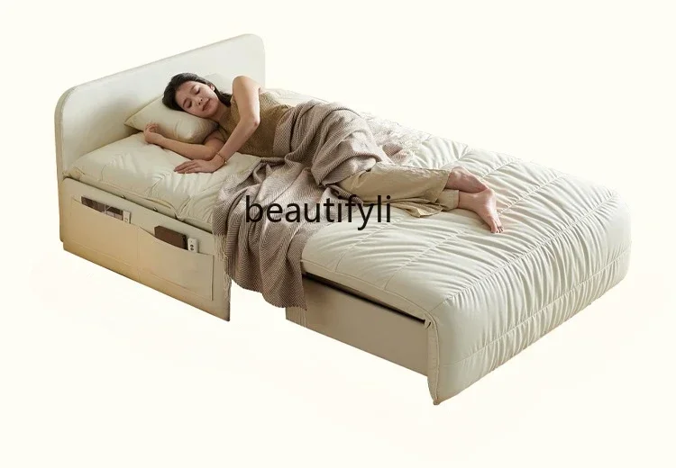 

Living room leather electric sofa bed multi-functional new modern simple single foldable, dual-purpose