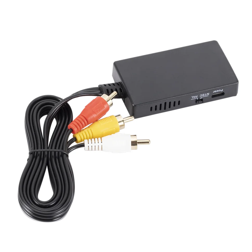 Grwibeou HDMI Ke RCA Converter HDMI Ke AV CVBs Composite Video Adapter Mendukung PAL/NTSC untuk TV Stick Roku Android TV Box DVD