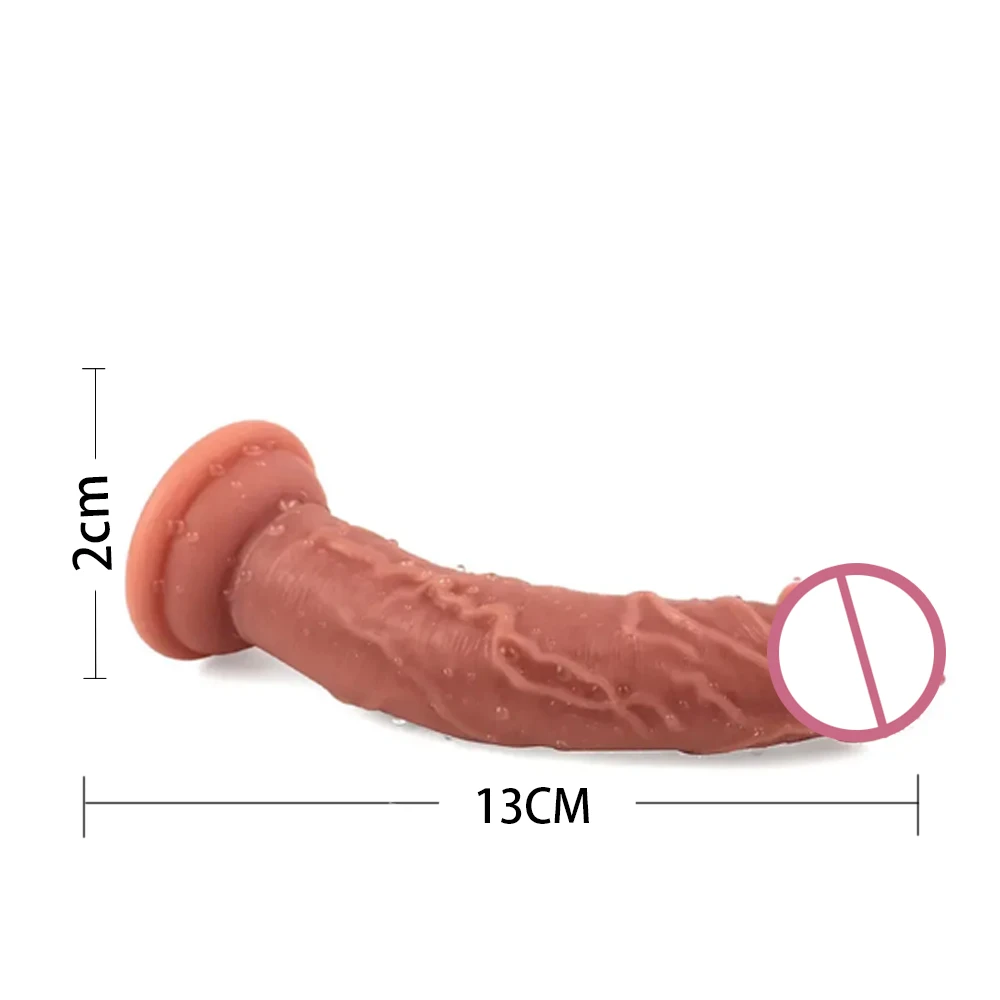 5 Inch Realistic Dildo Silicone Dildos, Beginner Anal Plug, Tiny Cock with Curved Shaft and Balls, Mini Dildo Adult Sex Toy for