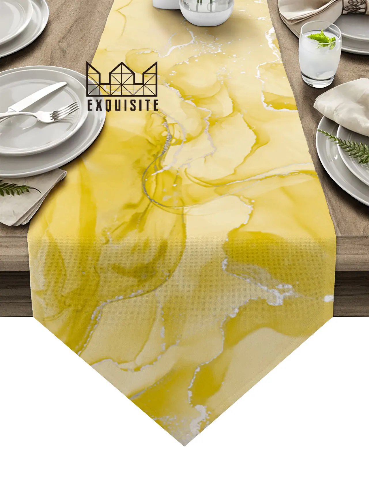 

Marbl Simple Gradient Yellow Home Decor Table Runner Wedding Decoration Tablecloth Kitchen Table Runners